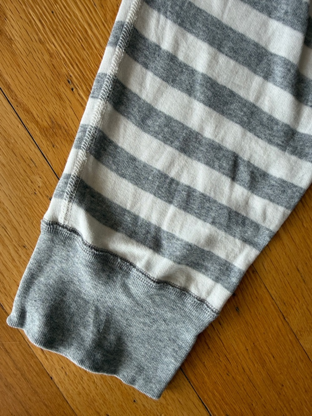 Hanna Andersson Organic Heather Gray White Striped Pajamas Adult Womens Set XL - Picture 9 of 11